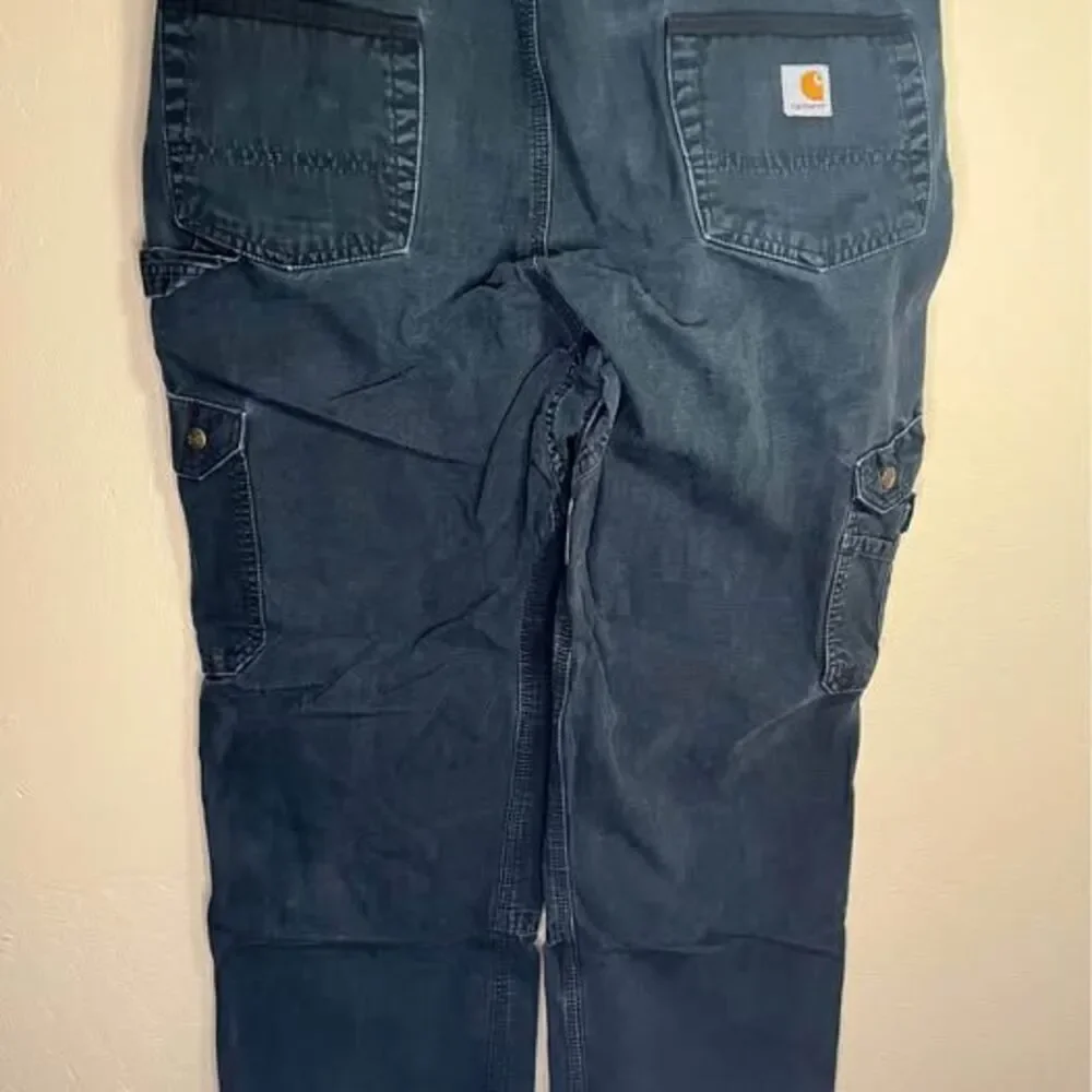 Carhartt Cargo Pants Men's 38x30 Black Relaxed Fit Double Knee B342 BLK Vintage